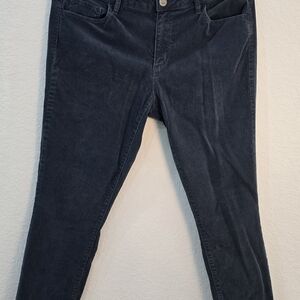 LOFT Charcoal Green Corduroy Trousers